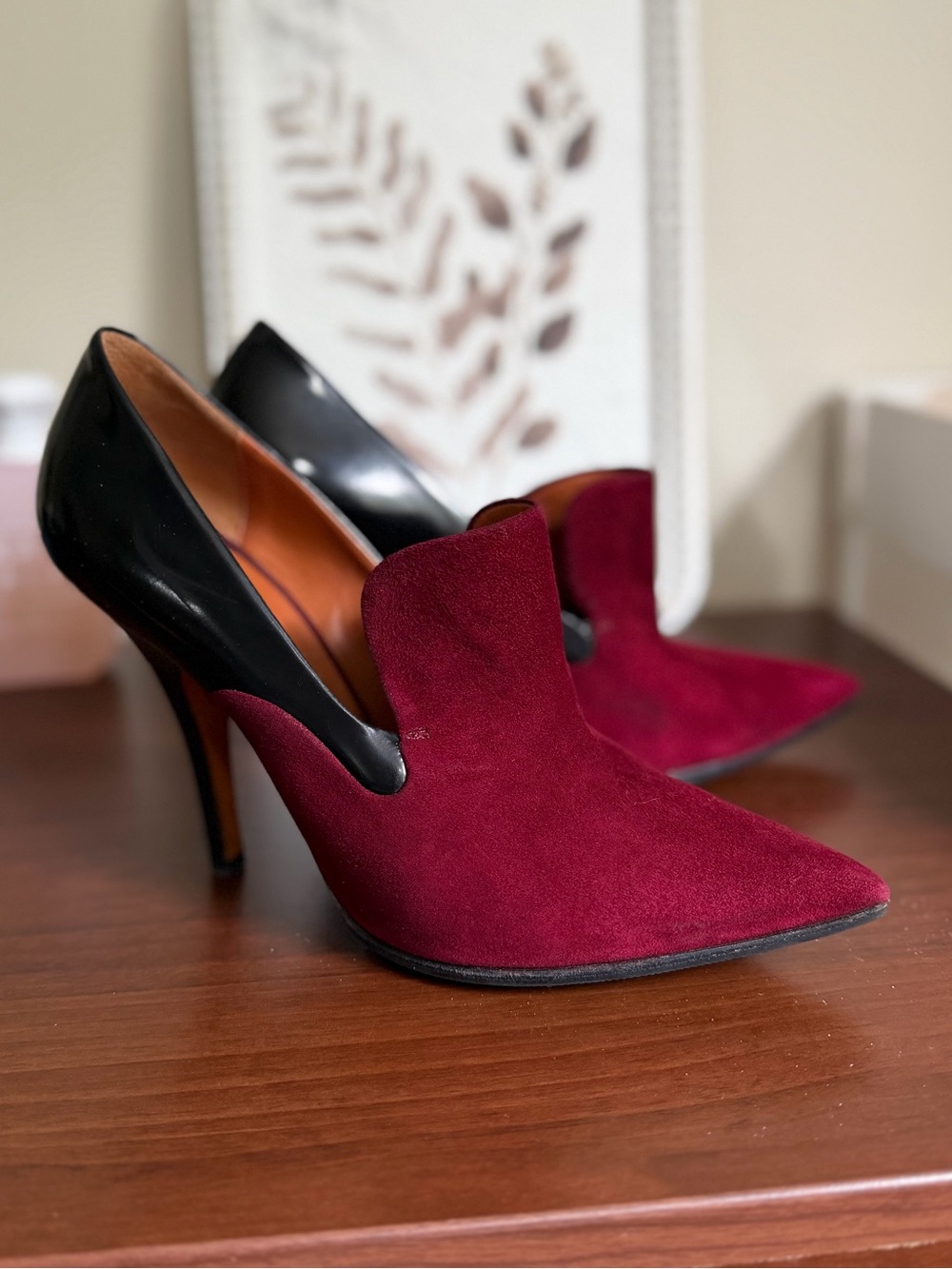 Celine Suede Oxblood Leather Pumps | Size 39 (US 8.5)